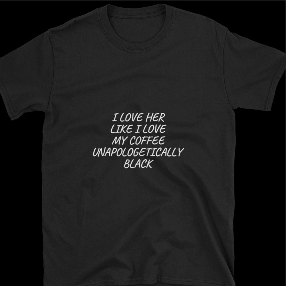 I LOVE HIM/HER LIKE I LOVE MY COFFEE COUPLE SHIRTS
